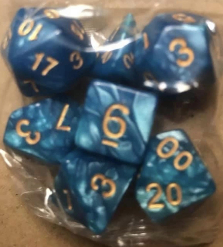 Blessed Metaphysics Astro Rolling Dice - Acrylic - Violet / White - 7Pcs/1Pcs