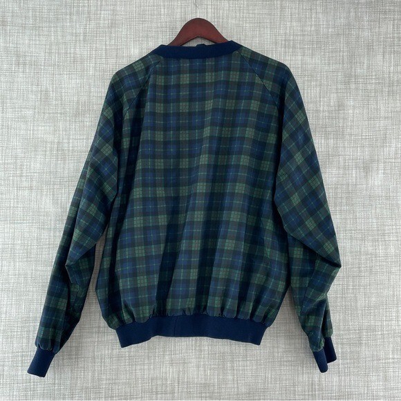 Sunderland Plaid long sleeve pullover golf windbreaker Large 9207