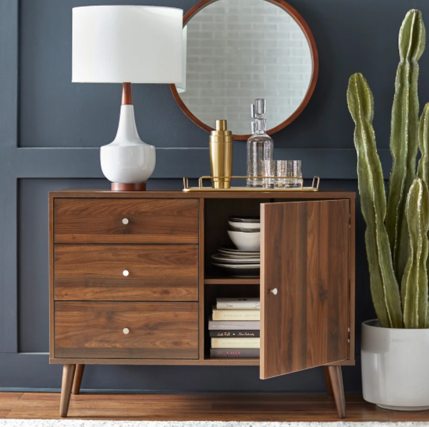 Cabinet Buffet Sideboard Storage Modern Doors Table Drawers Console Wood Room