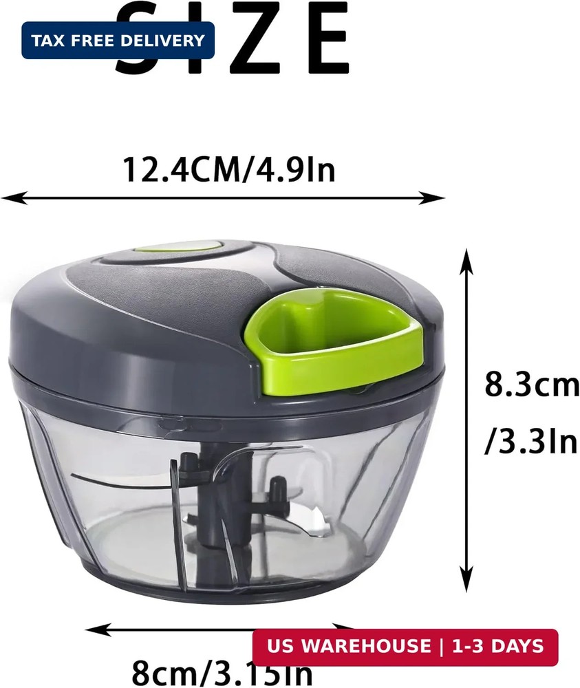 Ourokhome Manual Food Processor Vegetable Chopper, Portable Hand Pull String Gar