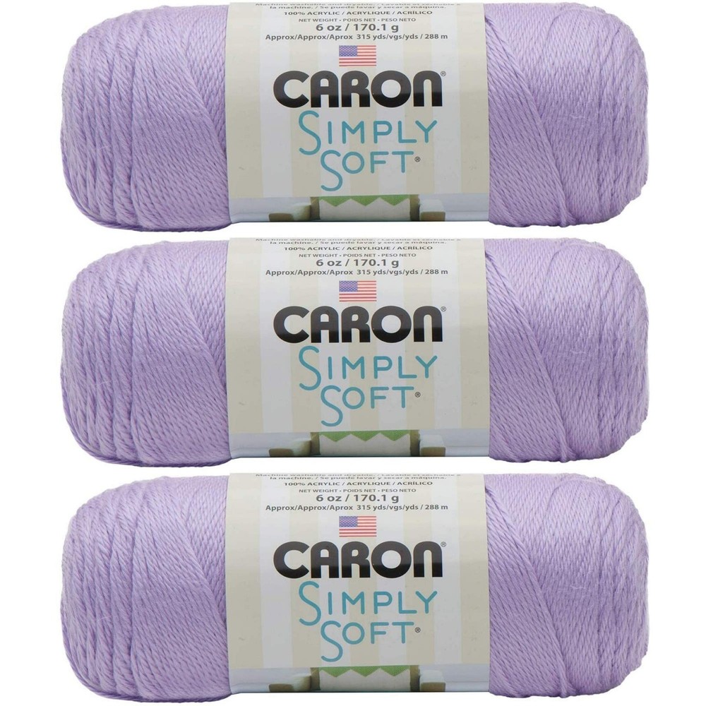 Caron - Simply Soft - Pack of 3 Solid Thread Balls 6 oz