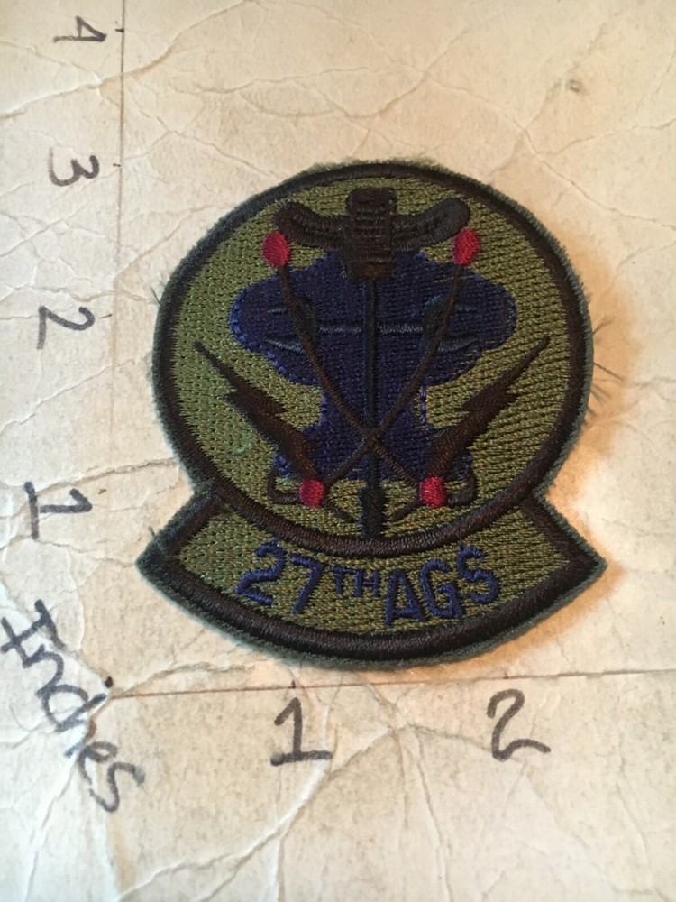 USAF  27th AGS Squadron subdued patch 6/5/25