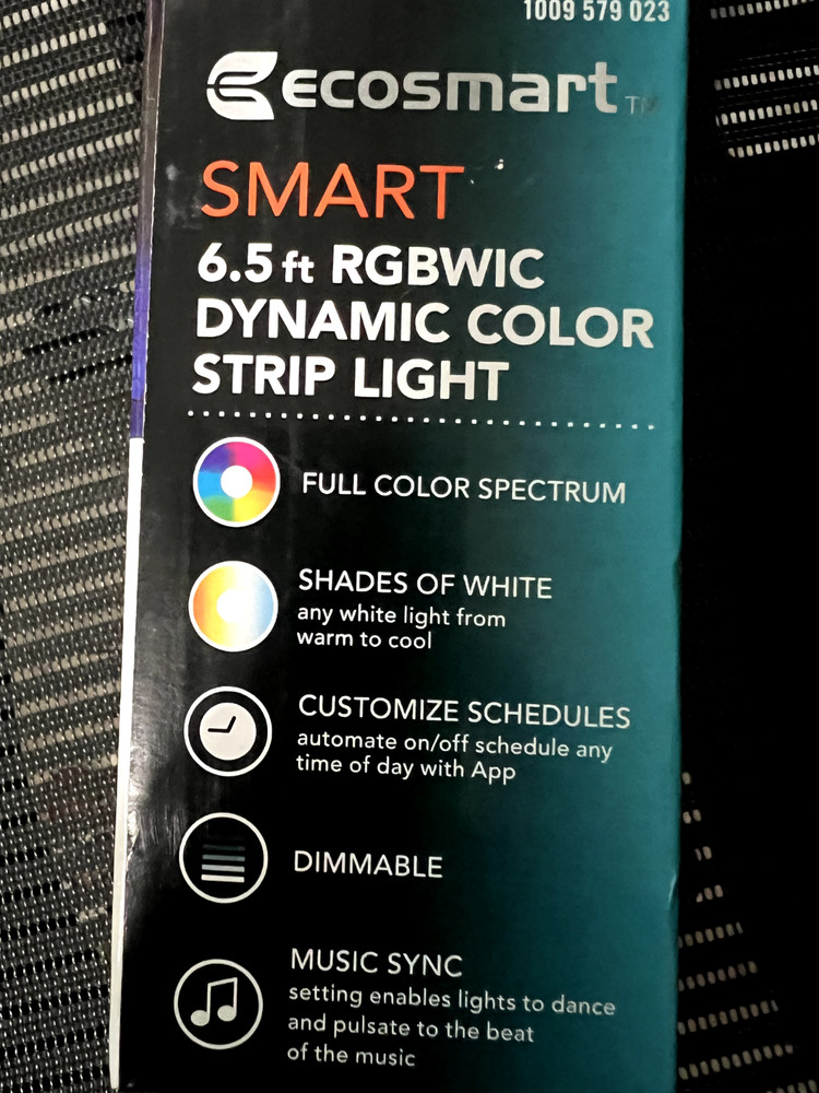 Ecosmart 6.5ft Smart Dynamic Color Changing Dimmable Plug-In LED Strip Light