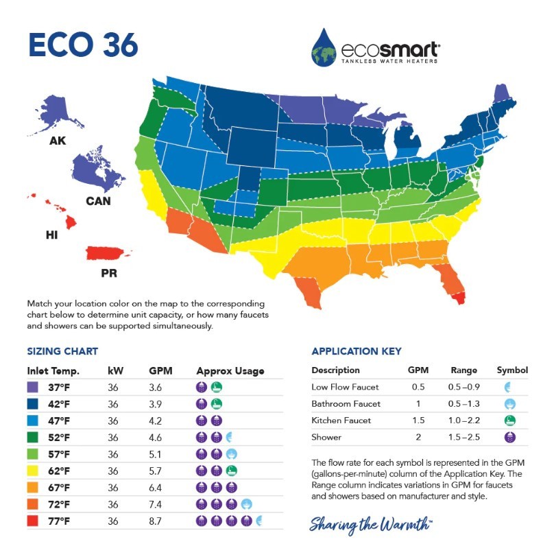 EcoSmart 36kW 240 Volt Electric Instant On Demand Tankless Water Heater 36 kW