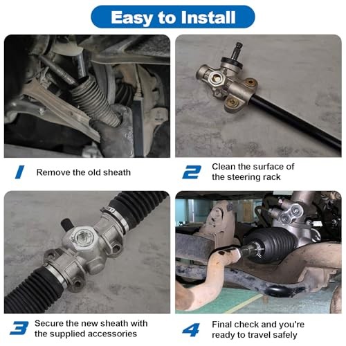 Inner Tie Rod Boot Kit, 2PCS Universal Adjustable Car Tie Rod Boot with