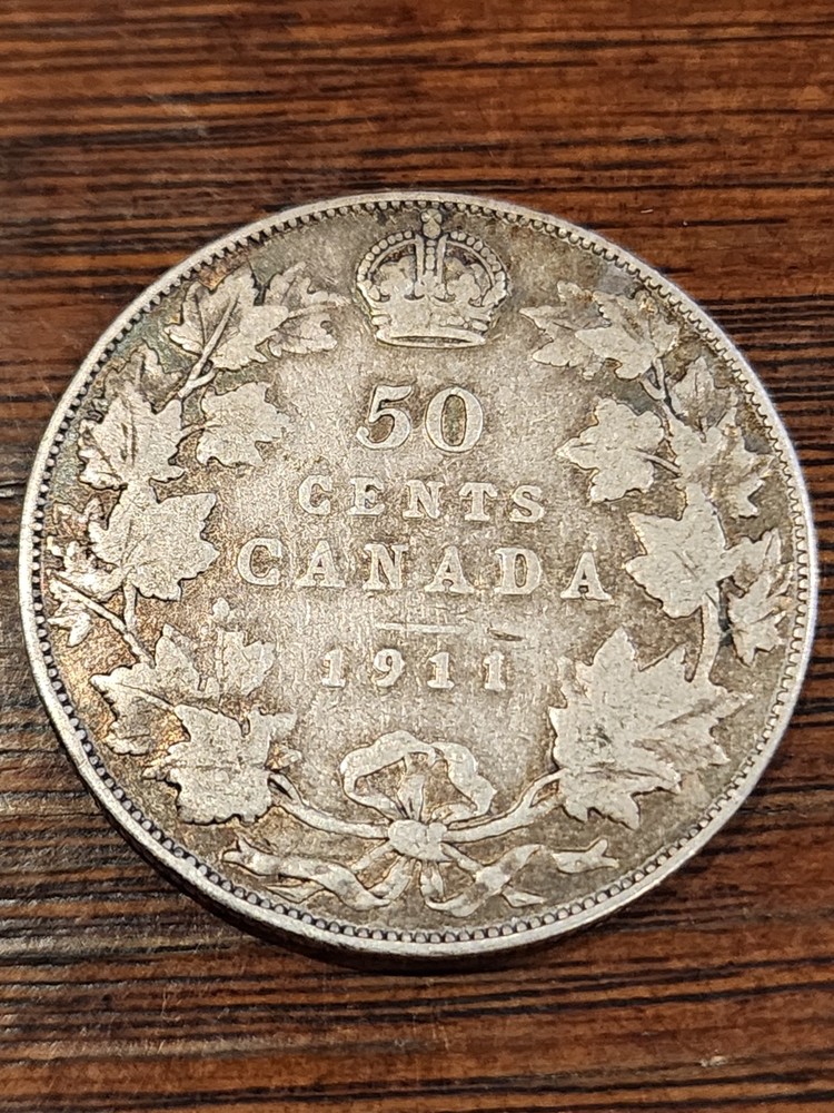1911 Canada 50 Cents Silver Coin