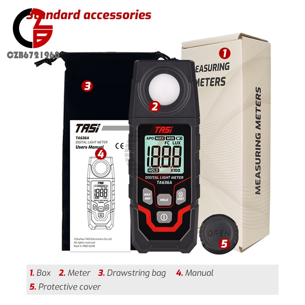 TA636A Digital Light Meter Illuminance Lux Meter Illuminometer Handheld Ambient
