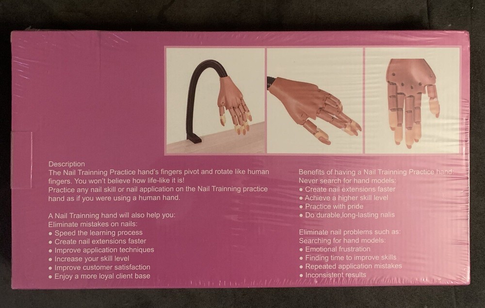 Practice Hand for Acrylic Nails-Flexible Moveable Beauty Nail Training Hand