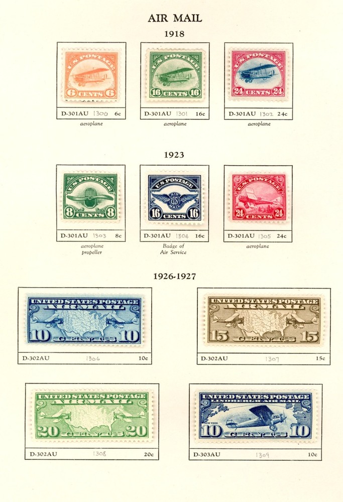 U.S. "AIRMAIL" STAMP ~ C1-C10 ~ MINT HINGED