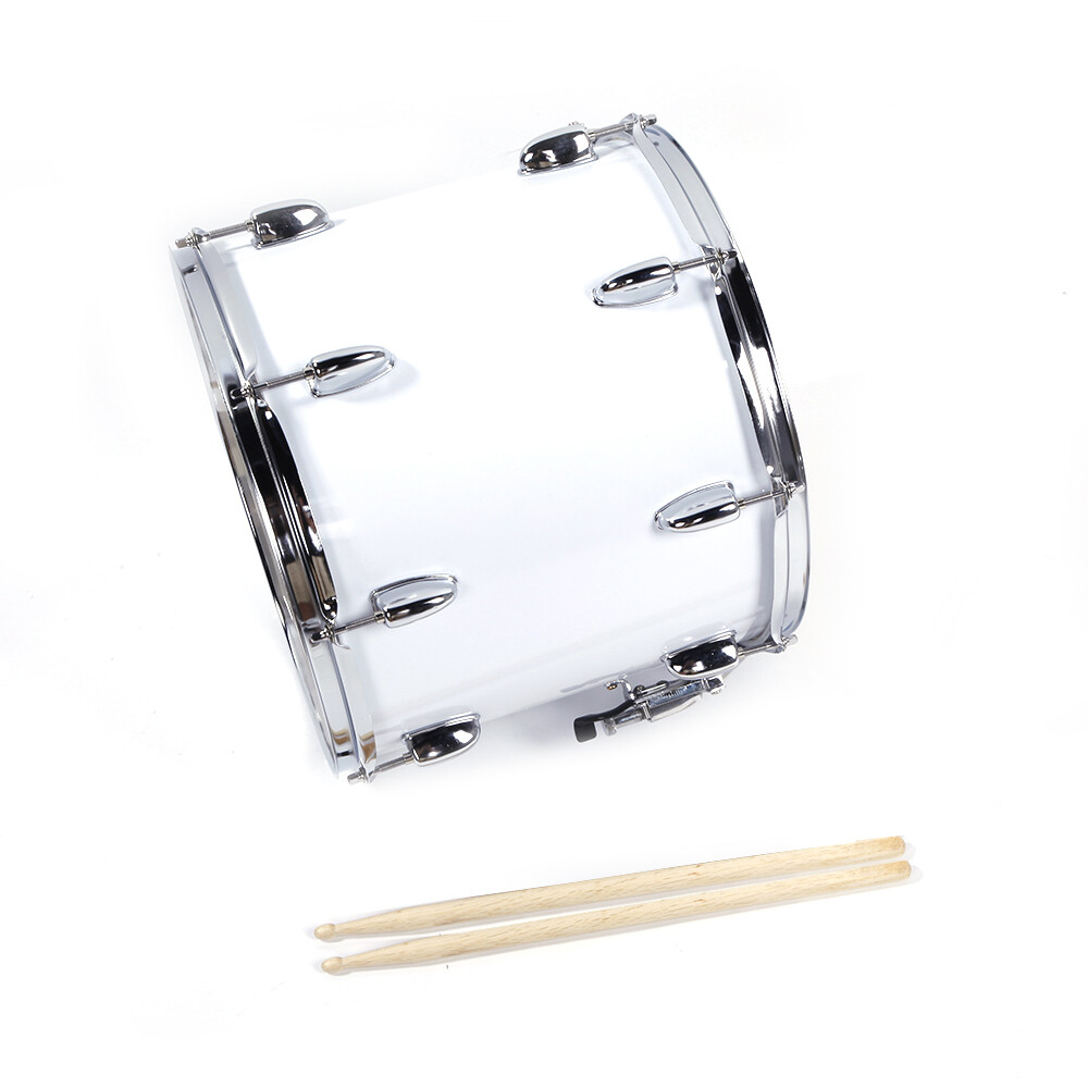 14 x10inch Marching Drum Drumsticks Key Strap White