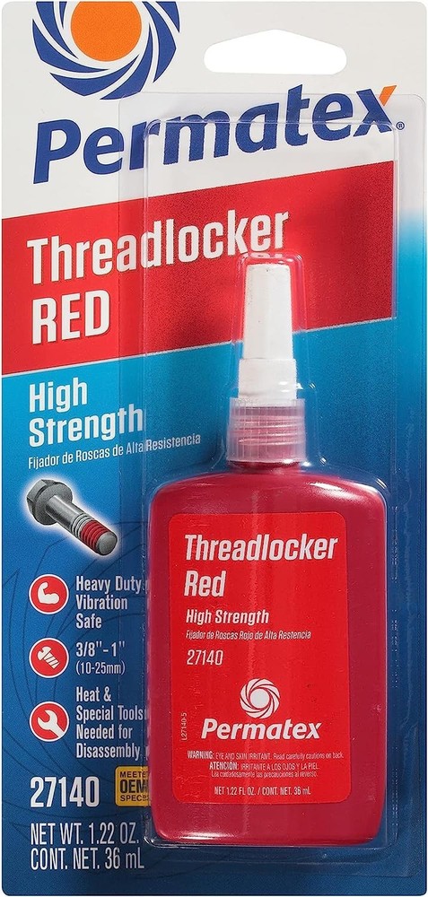 Permatex 27140 High Strength Threadlocker Red