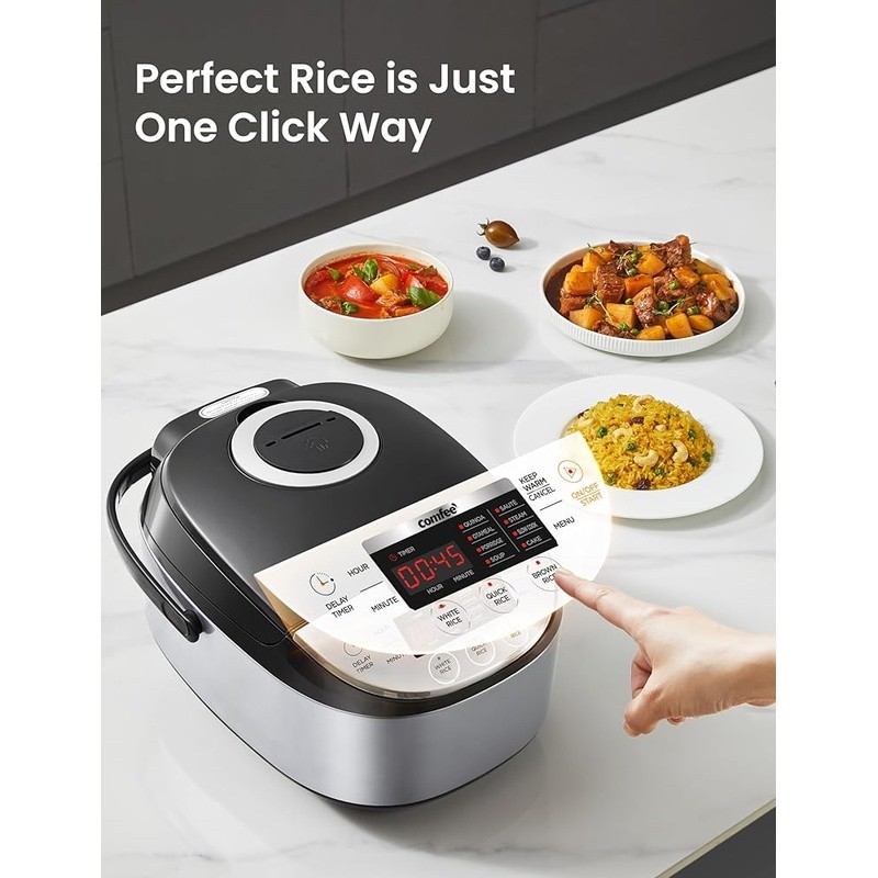 Fuzzy Logic Rice Cooker Multi-Functional 6 Cup Programmable Fast Cook Steamer US