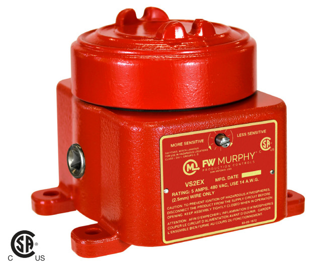 MURPHY VS2EX SHOCK/VIBRATION CONTROL SWITCH Explosion Proof 20700049 (New)