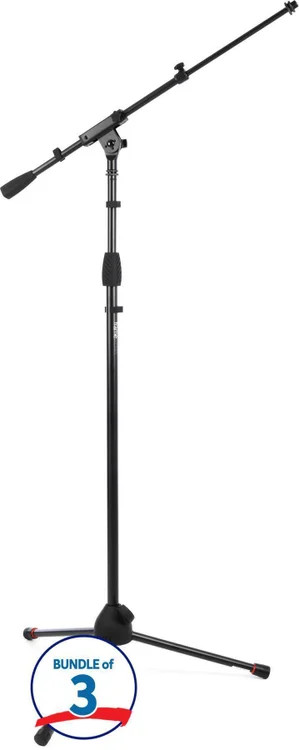 Gator Frameworks GFW-MIC-2020 Tripod Mic Stand with Boom 3-pack