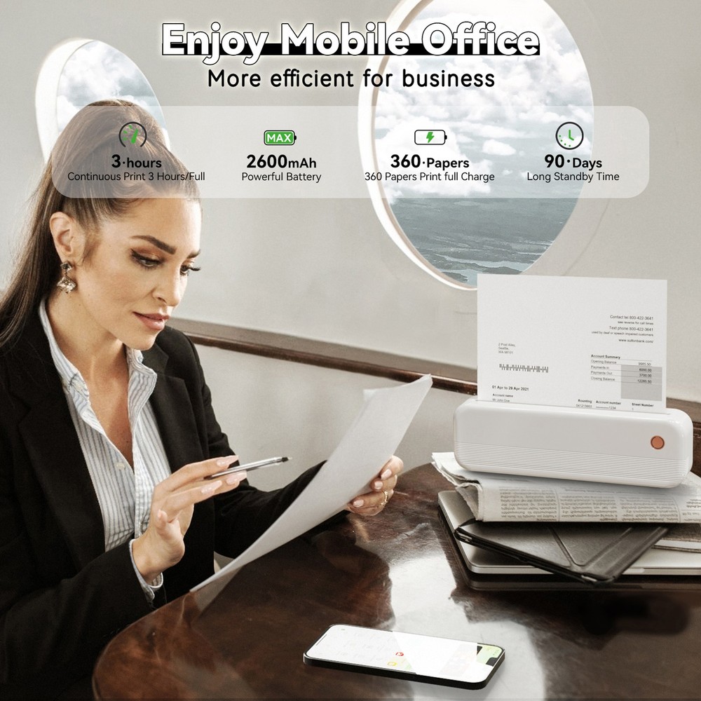 P40 A4 Wireless Label Printer Thermal Printer Portable Multiple Printing Sizes