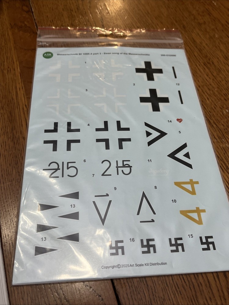 1/32 ASK Decals #D32096 Bf109K-4 Part 3