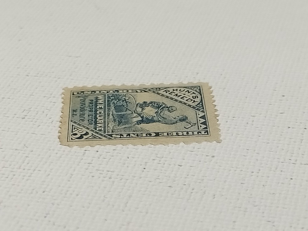 3 Cent Blue WM E Clarke Stamp RS-56d
