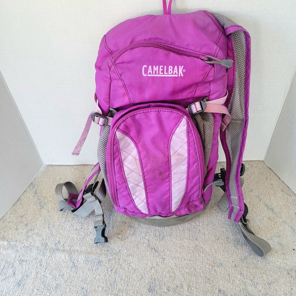 CamelBak Hydration Backpack Pink Gray Small Cycling Pack 12" EUC