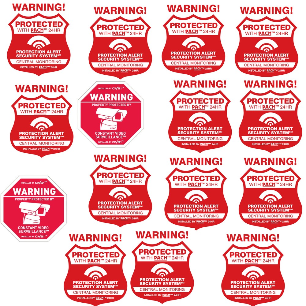 Security Alarm Decals & 2 Static Camera Pack  Auto static alarm decal See Store