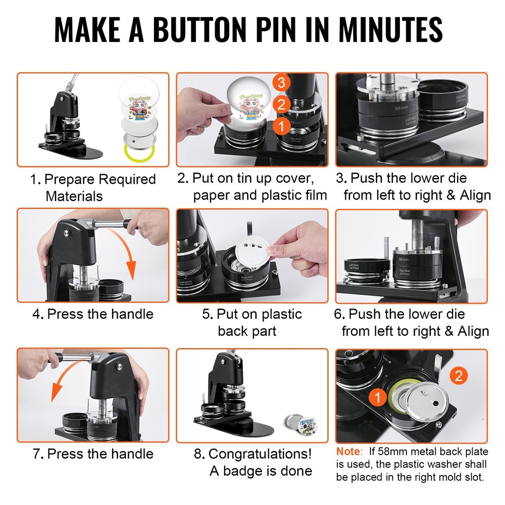 HOT/ Button Maker Machine,Multiple Sizes 1+2.25" Badge Punch Press Kit,Chil