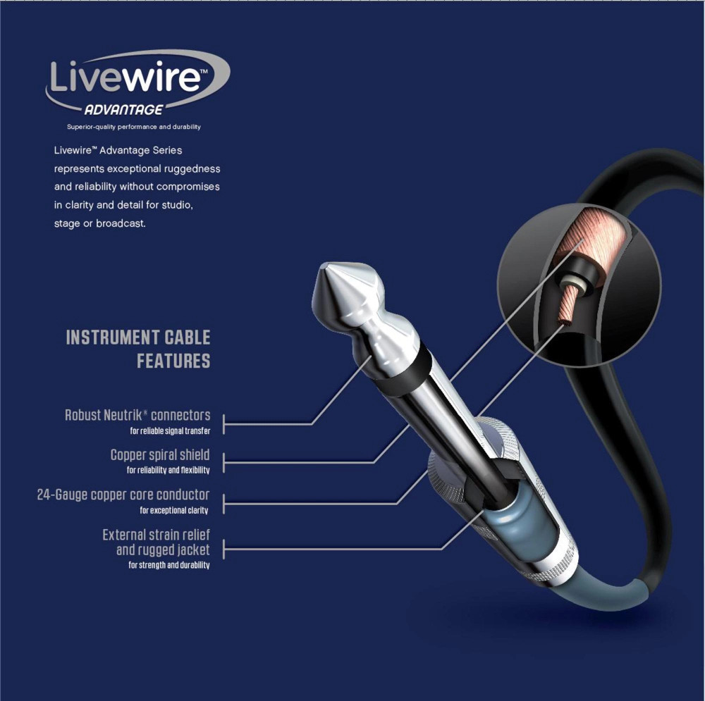 Livewire Advantage Instrument Cable 10 ft. Black