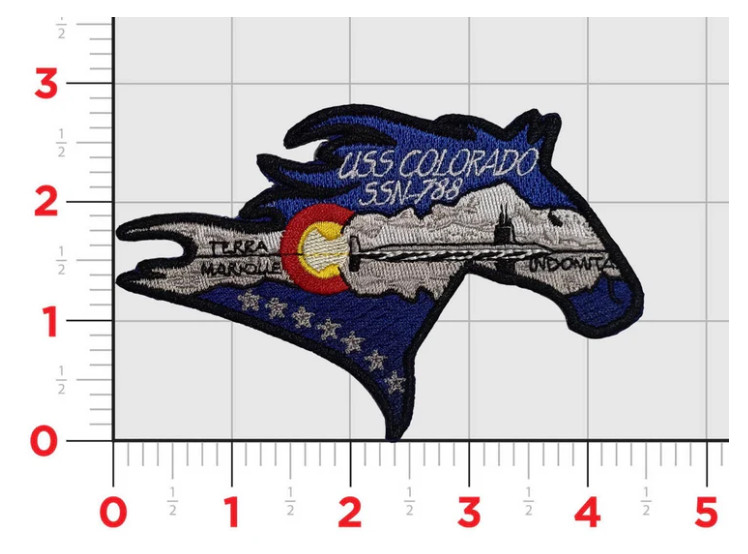 NAVY USS COLORADO SSN-788 EMBROIDERED PATCH HOOK & LOOP