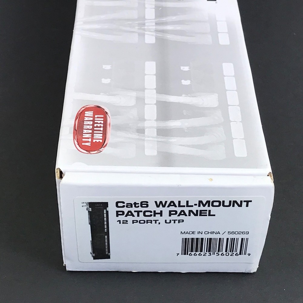Intellinet Network Solutions 560269 Cat6 Wall-Mount Patch Panel 12 Port UTP