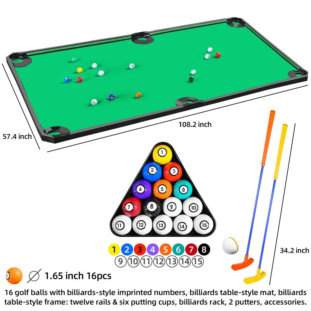 Golf Game -Combining Mini Pool Table & Golf - World’s Largest Putting Green I...