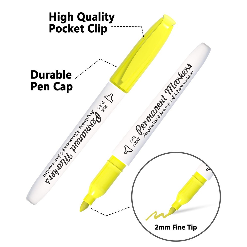 Permanent Markers 30 Colors Fine Tip Multi Surface Art Markers