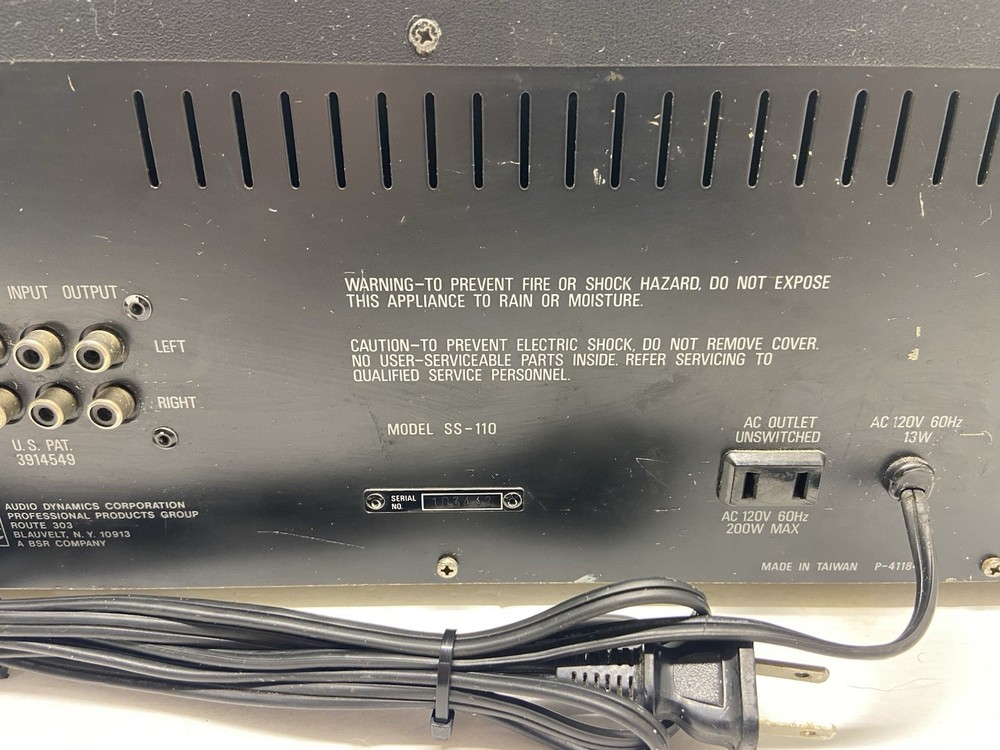 ADC Sound Shaper One Ten Stereo Frequency Equalizer Black Powers On Untested