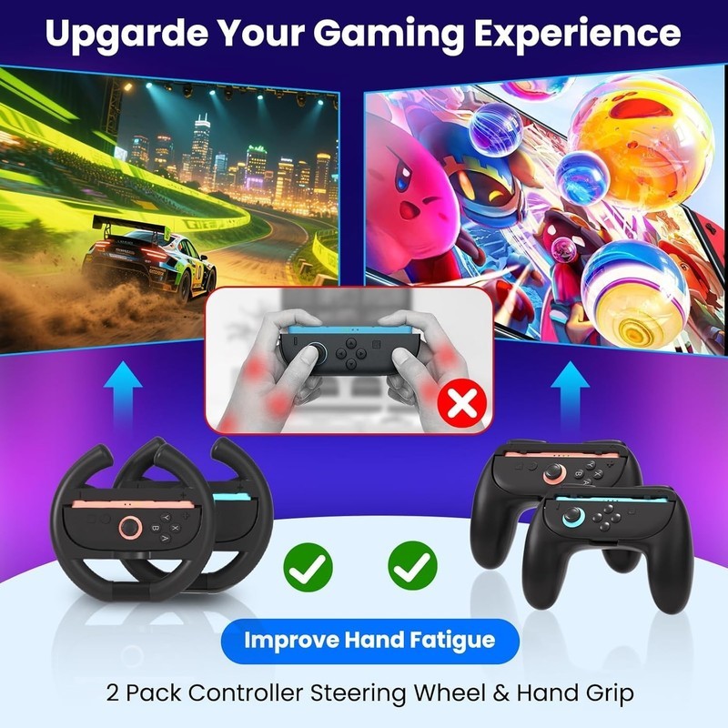 Switch 2 Accessories Bundle, 14-in-1, Case, Charging Dock, Grips & More