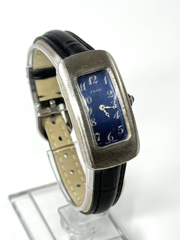 Barthelay Vintage Solid Sterling Silver 925 Tank Unisex Watch Runs