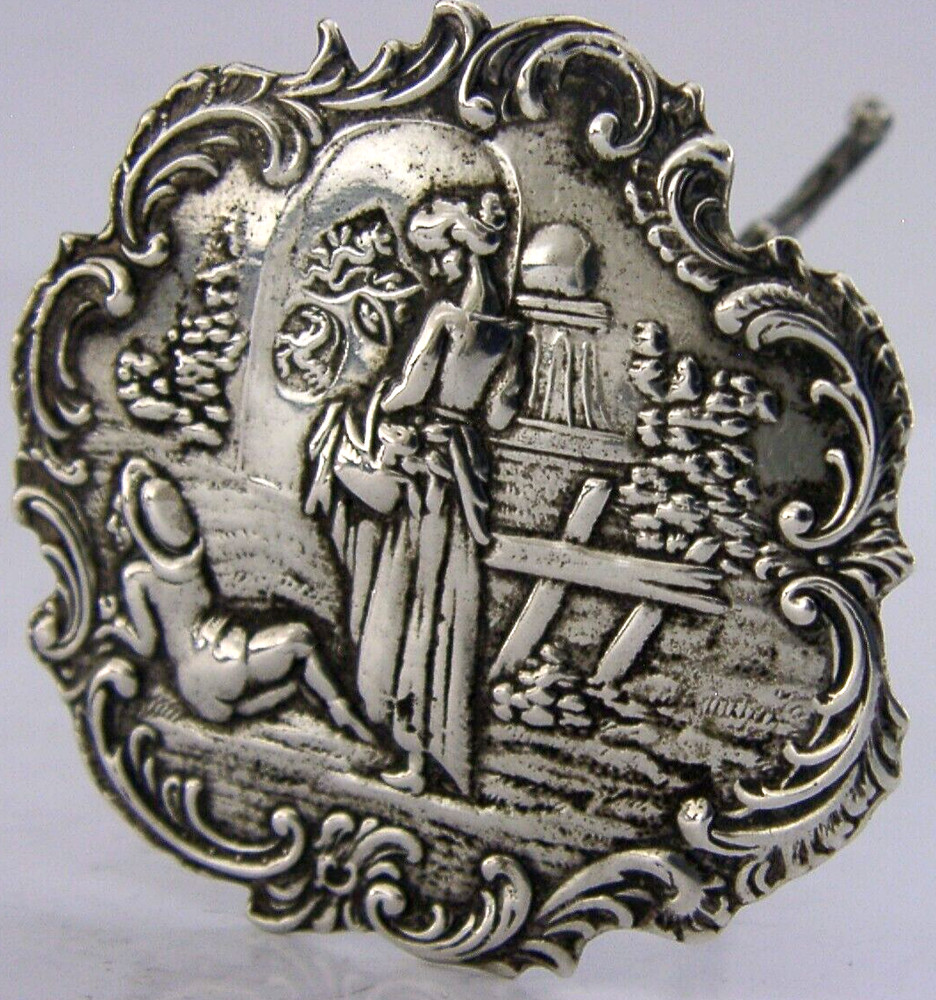 RARE GERMAN HANAU SOLID SILVER MINIATURE TABLE DOLLS HOUSE c1900 ANTIQUE