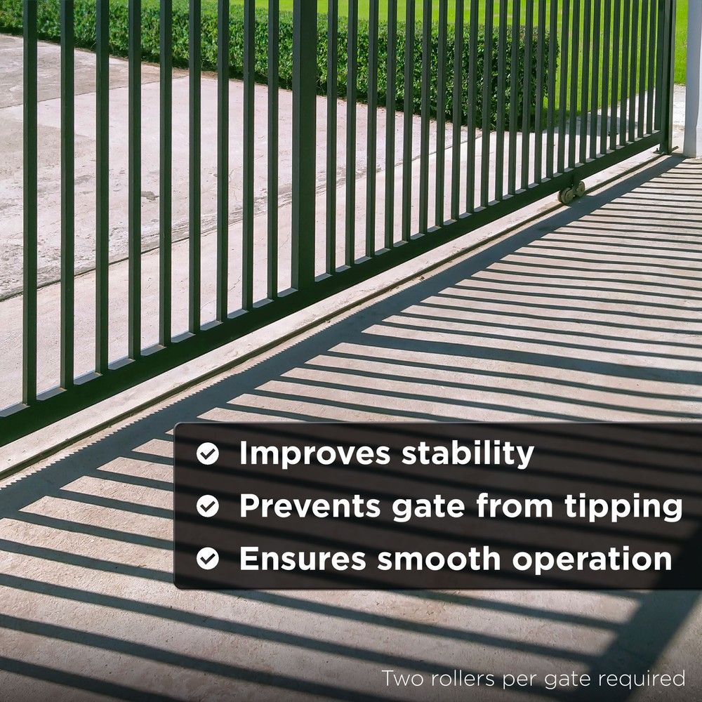 ALEKO Side Roller For Sliding Rolling Gate Black Guide With Bracket 2-inch