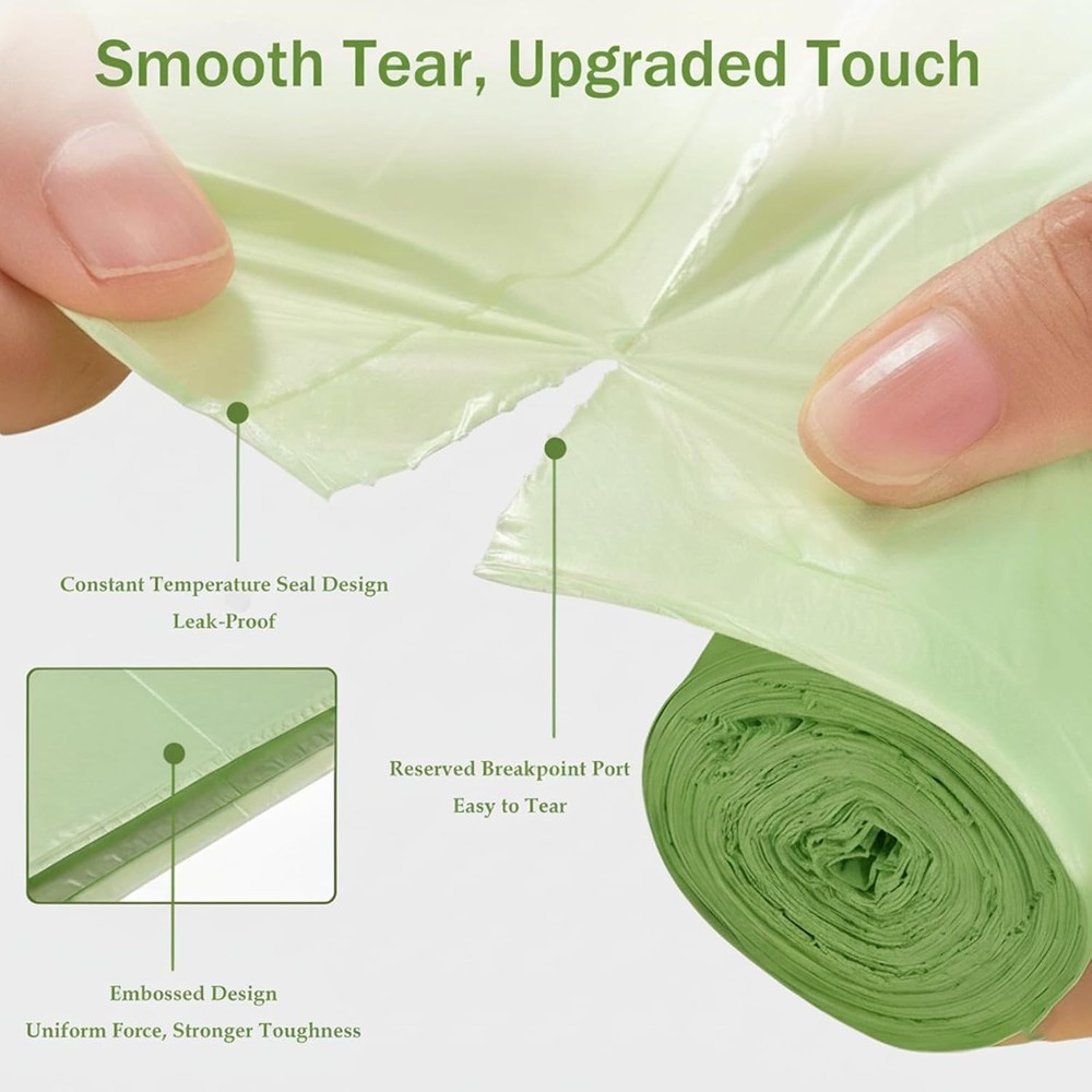 Compostable Small Trash Bags 1.2 Gallon 120 Count Green Biodegradable