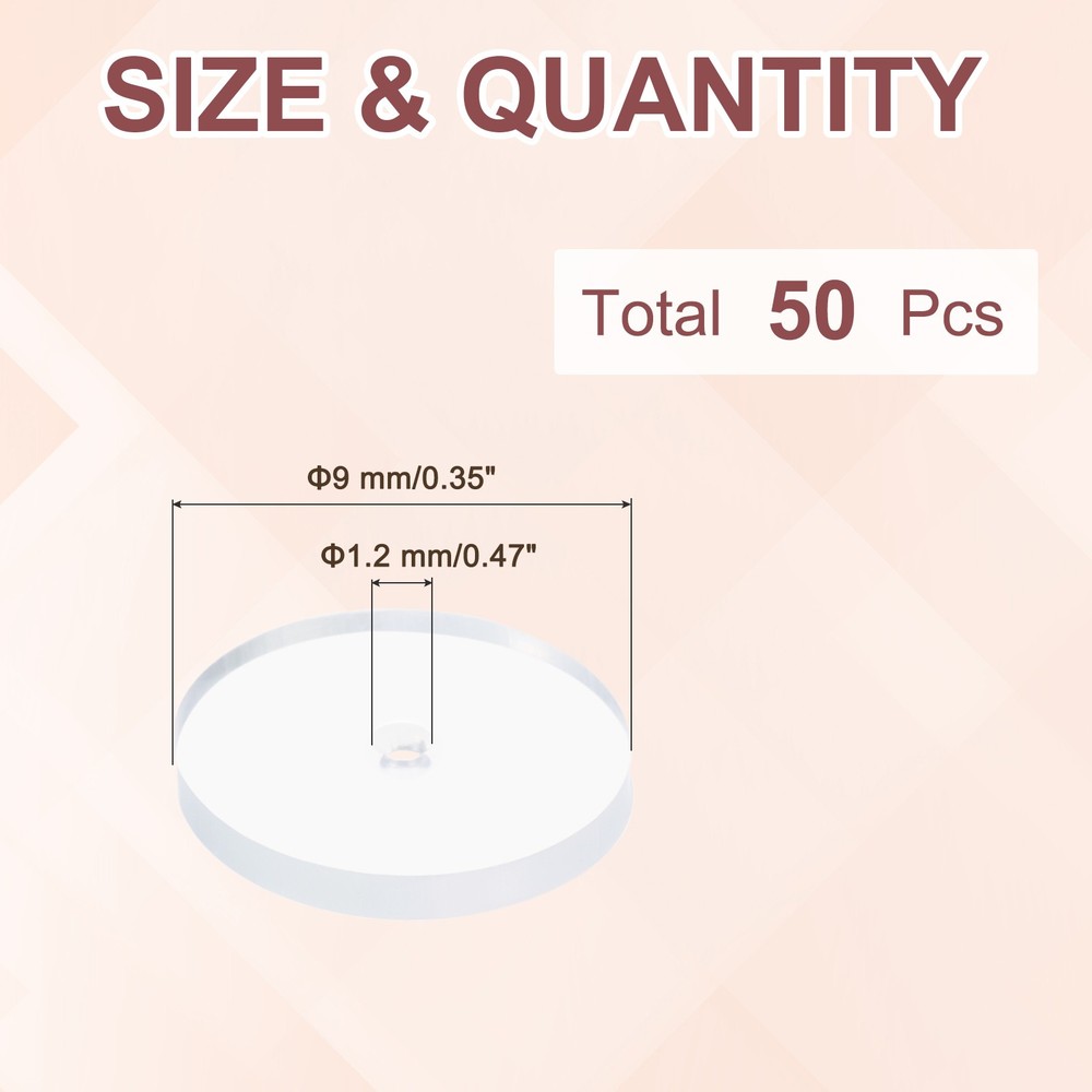 50 Pcs 9 mm Silicone Earring Back Stoppers Clear Disc Pads
