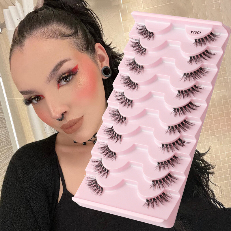 Eyelash Extension Reusable Half Eyelashes Segmented False Eyelashes 10Pairs✔