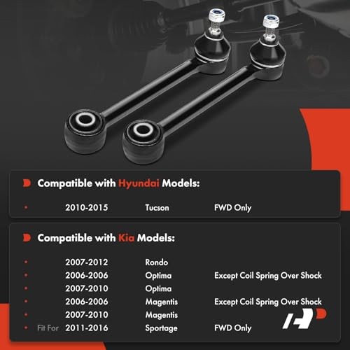 2 x Rear Forward Upper Control Arm, with Ball Joint & Bushing, Compatible