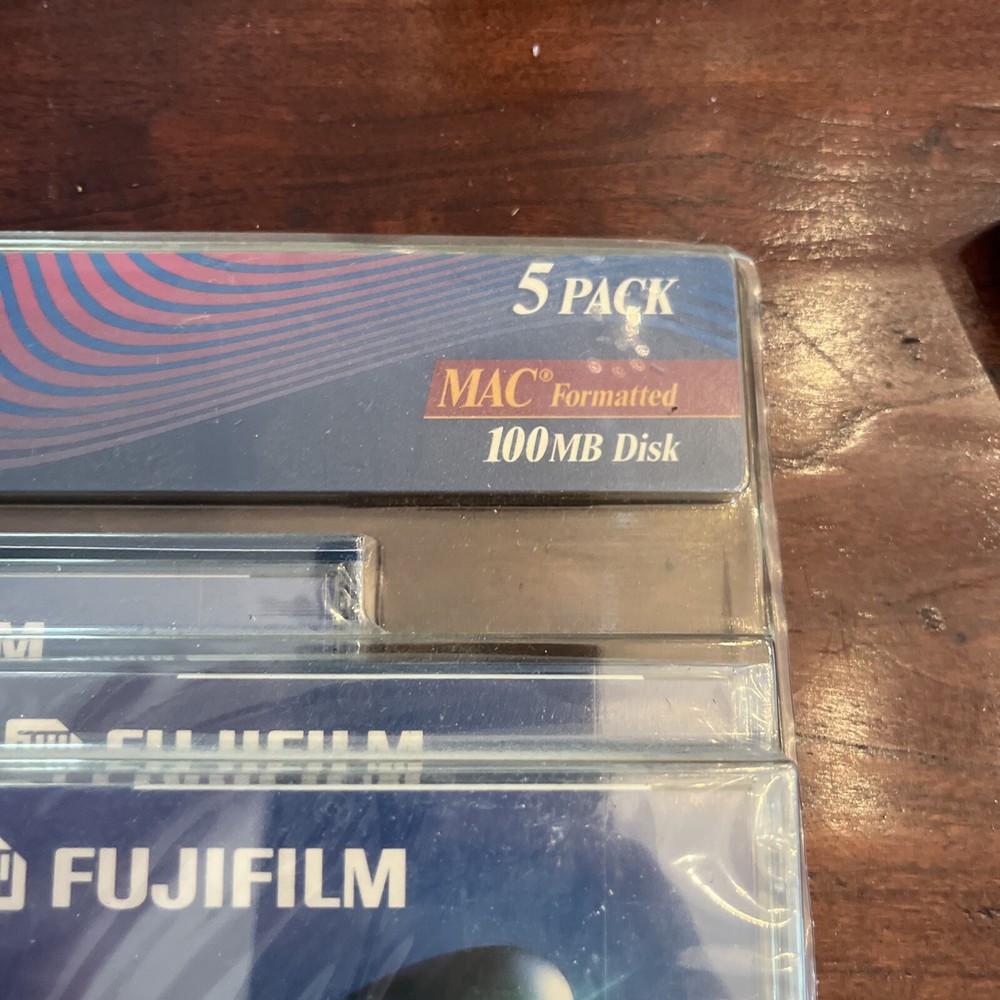 FujiFilm 100MB Zip Disk 5-Pack Box Mac Formatted & Single Sealed Disk (6 Total)