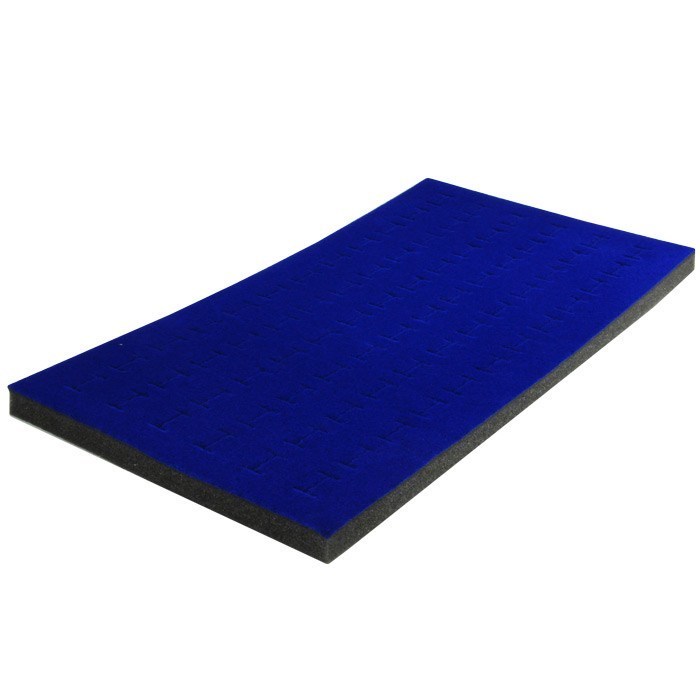 Ring Case Key Locking Solid Top Lid 72 Ring Blue Jewelry Display Storage Box