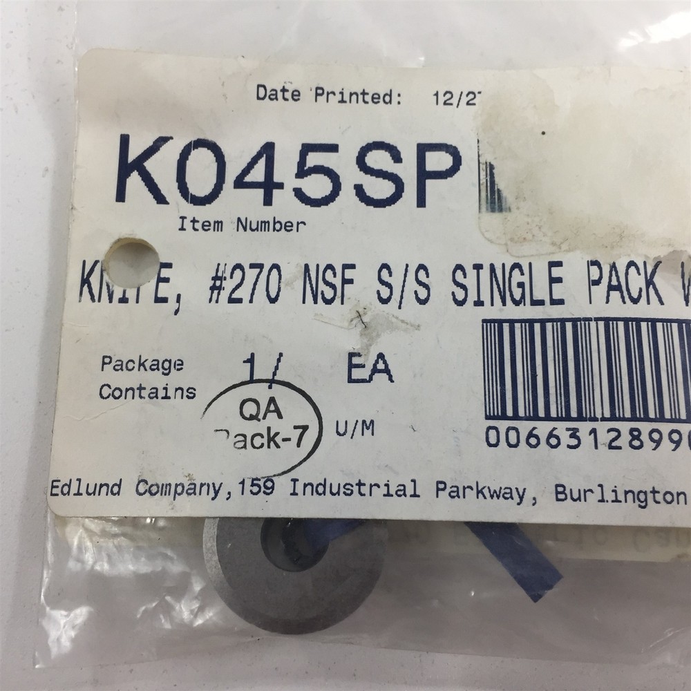 Edlund K045SP Knife #270 NSF S/S