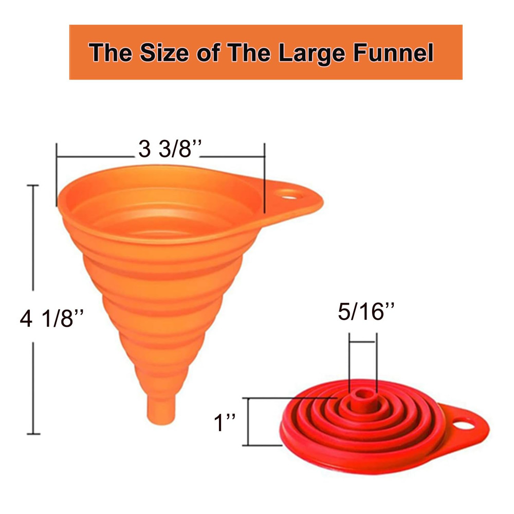 Kongnai Kitchen Funnel Set, Small and Large, Kitchen Gadgets Accessories Foldabl