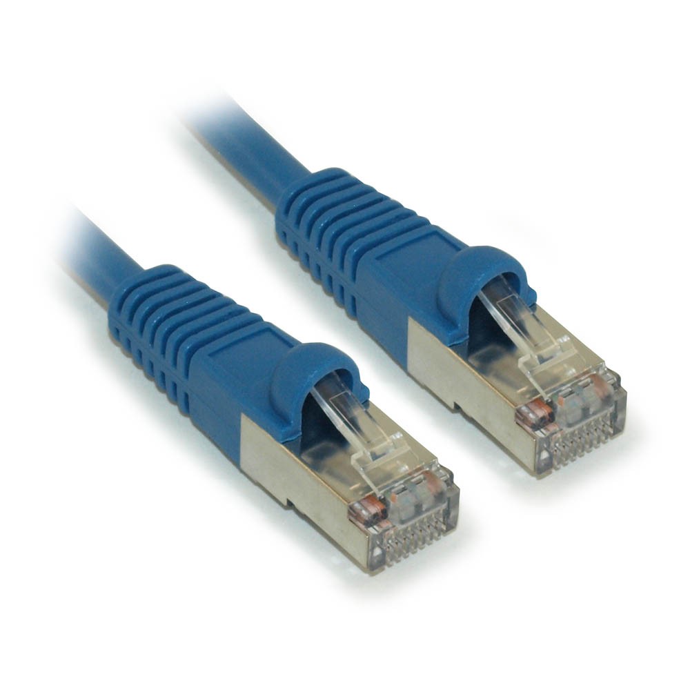 6INCH Cat5E SHIELDED Ethernet RJ45 Patch Cable Stranded Snagless Booted BLUE