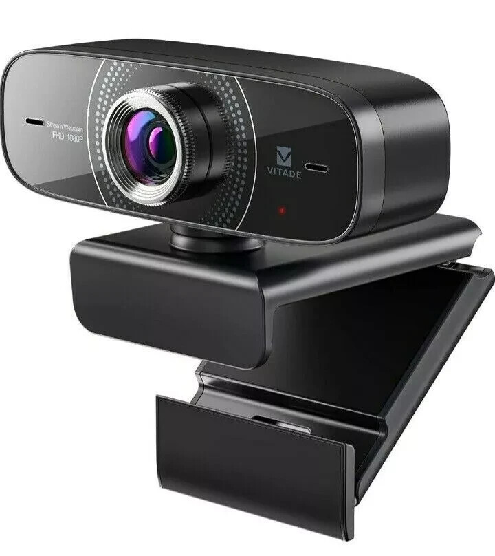 Webcam 1080P w/ Microphone HD Plug/Play Camera,Vitade 826 USB Computer Dual Mics