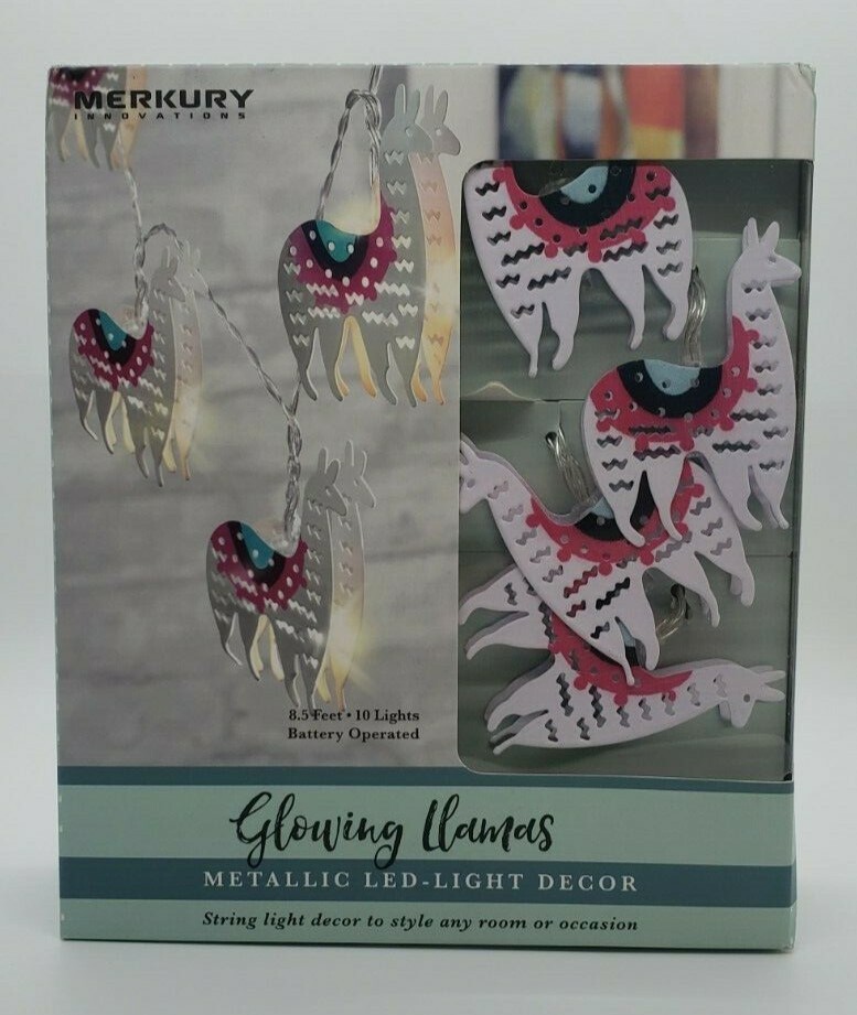 Merkury Innovations Glowing Llamas Metallic LED - Light Decor