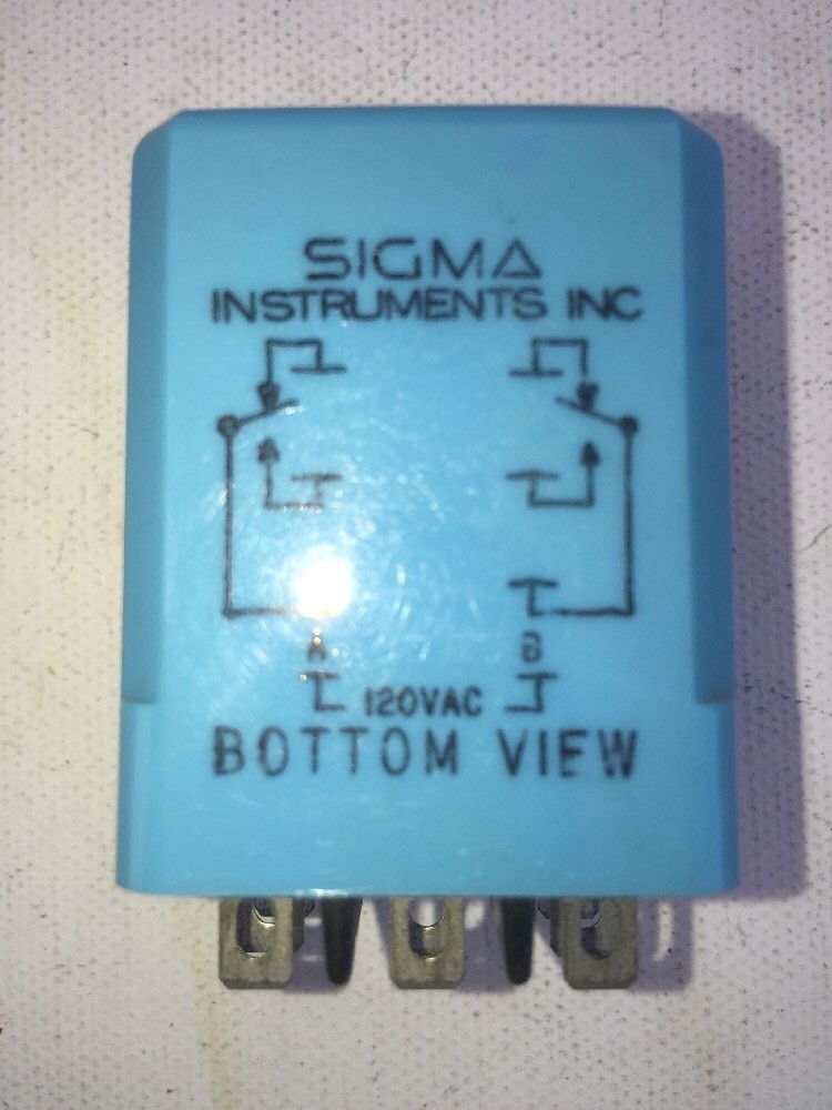 SIGMA Time Delay Relay 10 Sec. Input 120 VAC. 10 Amps