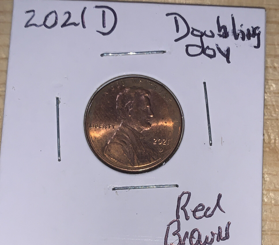 2021D Lincoln Shield Cent with Doubling on the Obverse