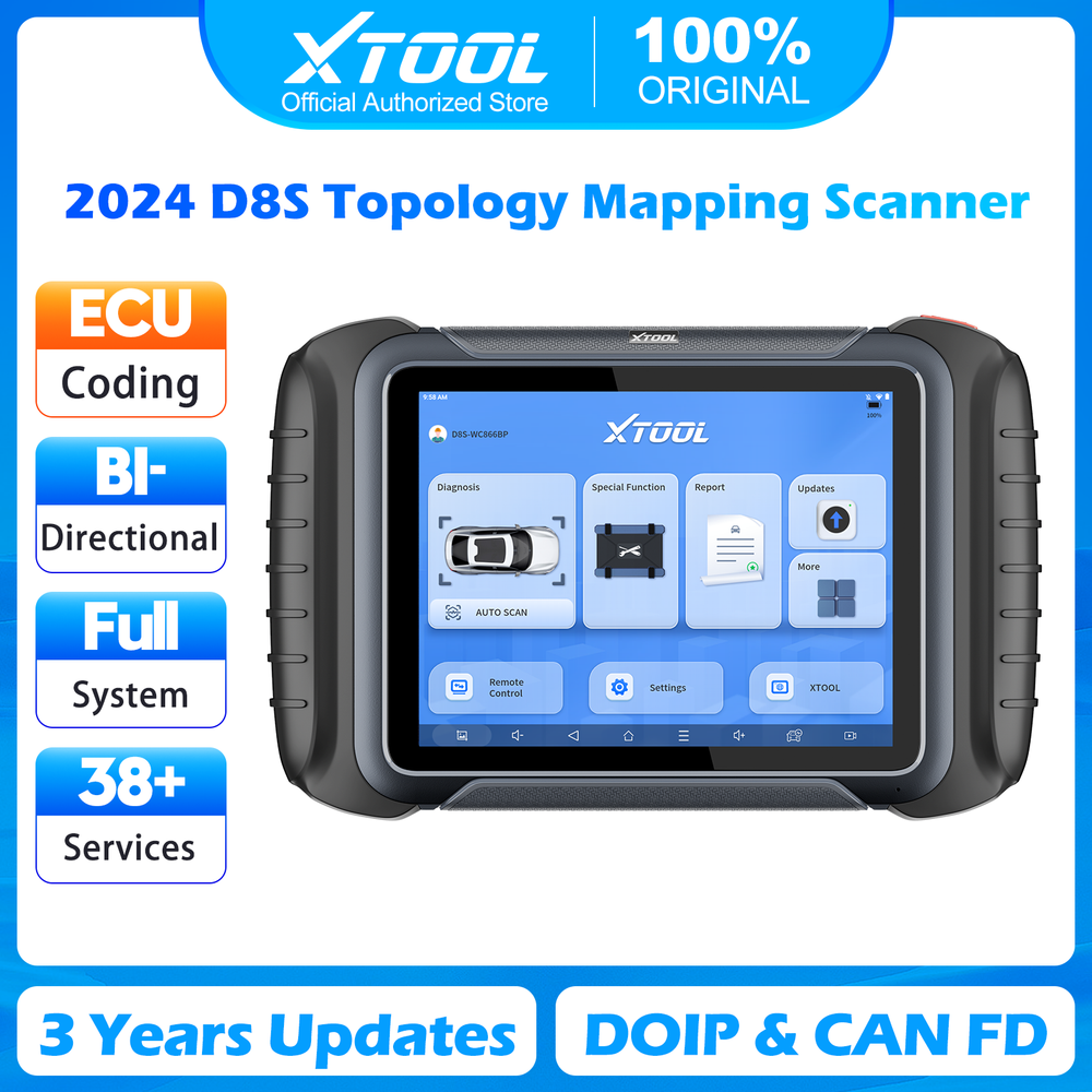 2024 XTOOL D8S Auto Full System Diagnositc Scan Tool E.CU Coding Topology Map