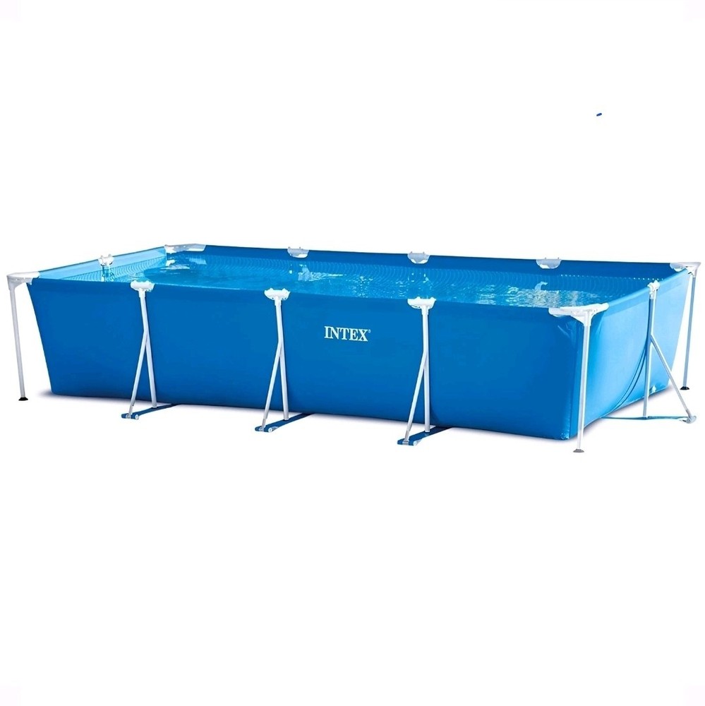 Intex Rectangular Frame Pool Metal PVC Blue Easy Assembly