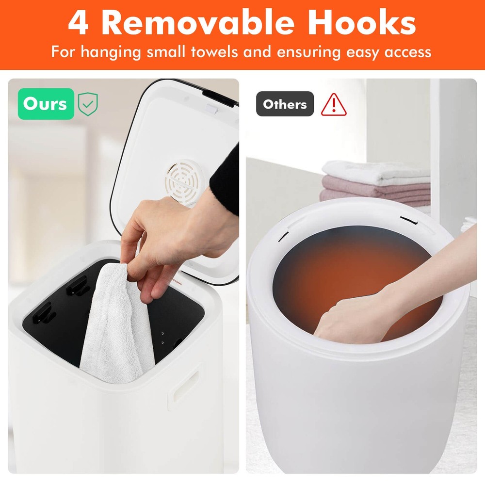 23L Towel Warmer with Indicator Light 24H Delay Timer 20/40/60 Min Heating Time